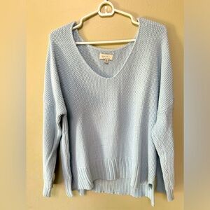 Lucky Brand, Size M light blue, long sleeve, V neck sweater.